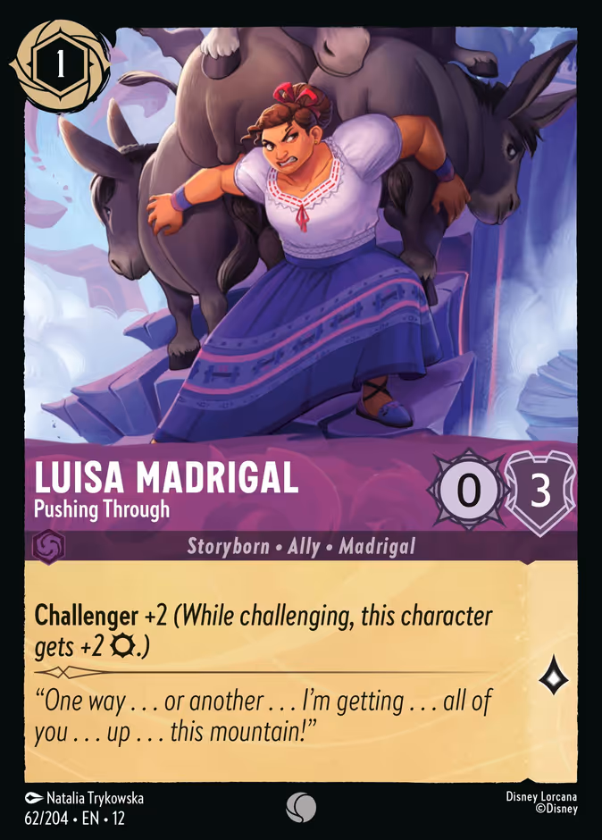 Luisa Madrigal - Pushing Through 12-62 Lorcana card