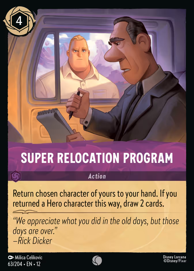Super Relocation Program 12-63 Lorcana card