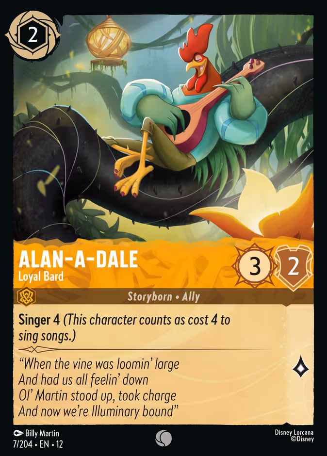 Alan-a-Dale - Loyal Bard 12-7 Lorcana card