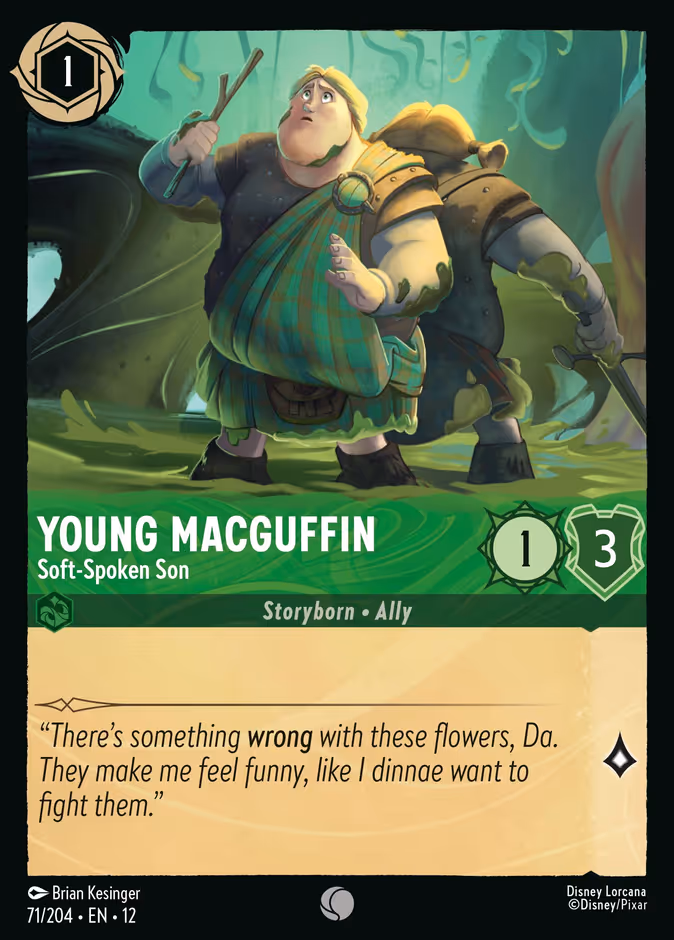 Young MacGuffin - Soft-Spoken Son 12-71 Lorcana card