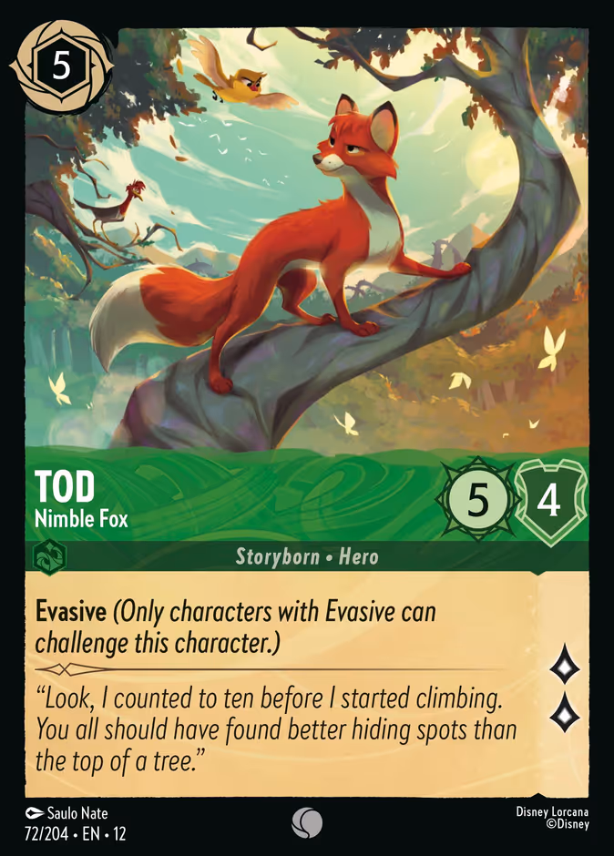 Tod - Nimble Fox 12-72 Lorcana card