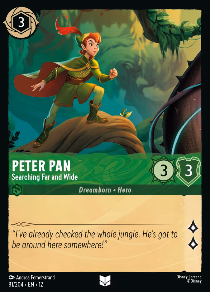 Peter Pan - Searching Far and Wide 12-81 Lorcana card