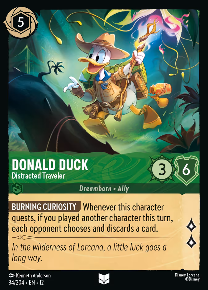 Donald Duck - Distracted Traveler 12-84 Lorcana card