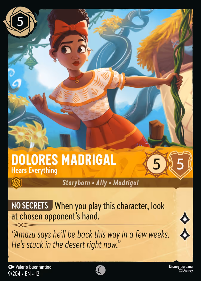 Dolores Madrigal - Hears Everything 12-9 Lorcana card