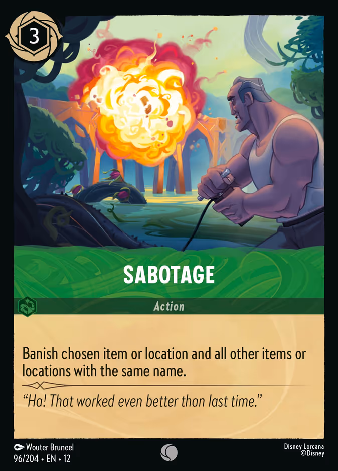 Sabotage 12-96 Lorcana card