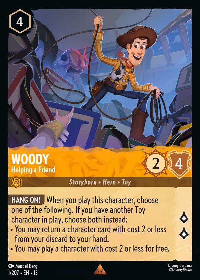 Woody - Helping a Friend 13-1 Lorcana card