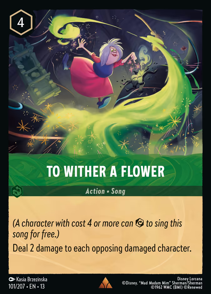 To Wither a Flower 13-101 Lorcana card