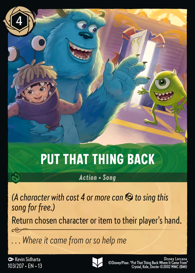 Put That Thing Back 13-103 Lorcana card