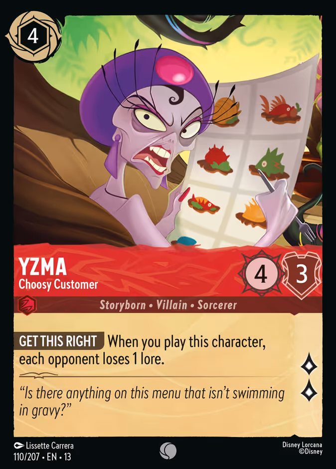 Yzma - Choosy Customer 13-110 Lorcana card