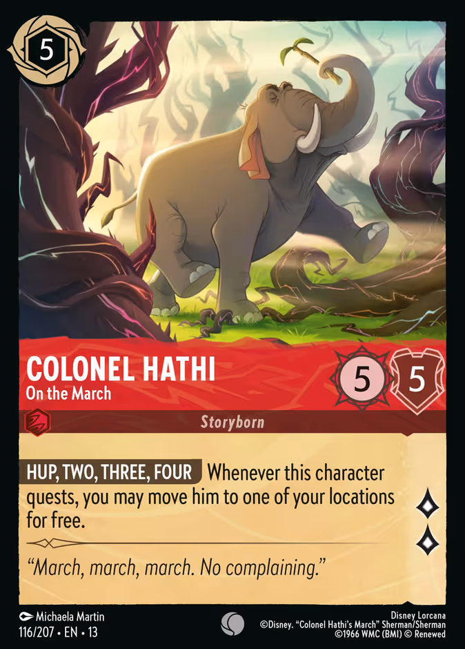 Colonel Hathi - On the March 13-116 Lorcana card