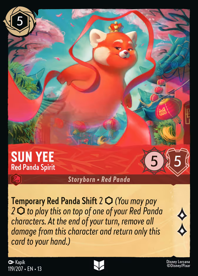 Sun Yee - Red Panda Spirit 13-119 Lorcana card