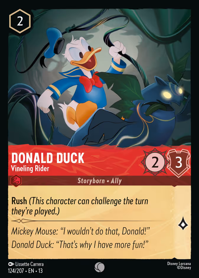 Donald Duck - Vineling Rider 13-124 Lorcana card