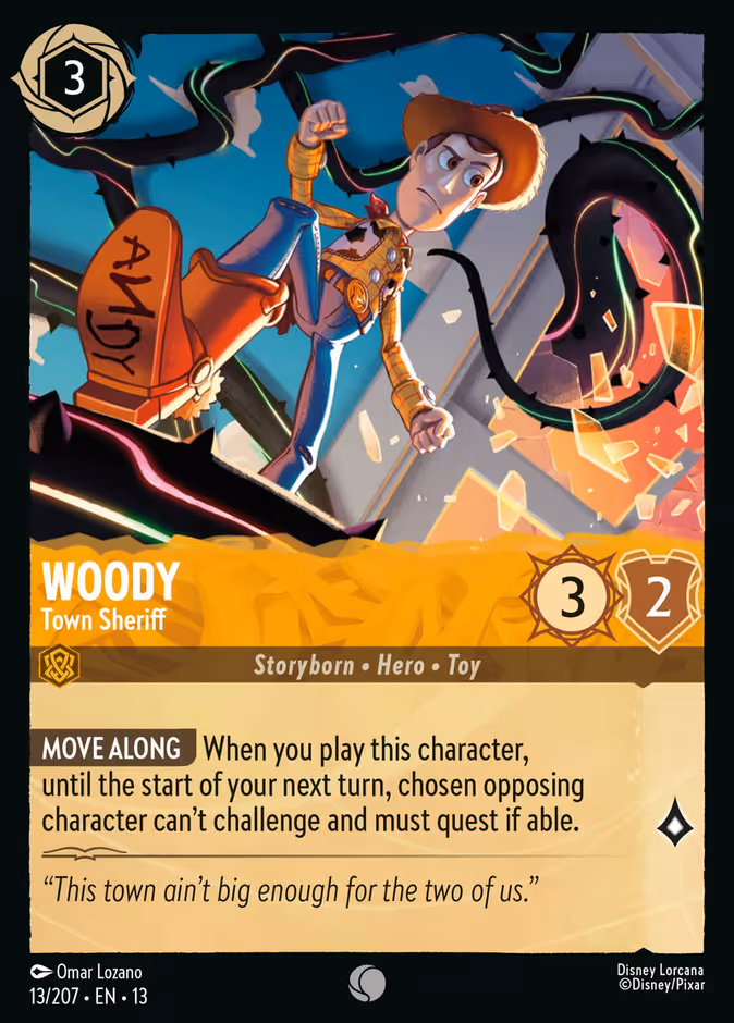 Woody - Town Sheriff 13-13 Lorcana card