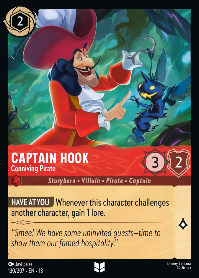 Captain Hook - Conniving Pirate 13-130 Lorcana card