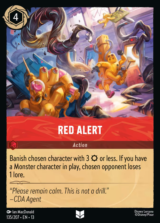 Red Alert 13-135 Lorcana card
