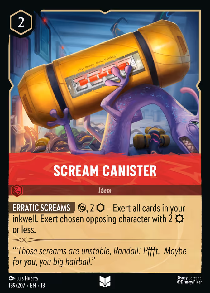 Scream Canister 13-139 Lorcana card