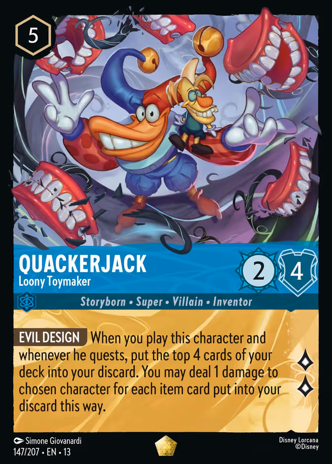 Quackerjack - Loony Toymaker 13-147 Lorcana card