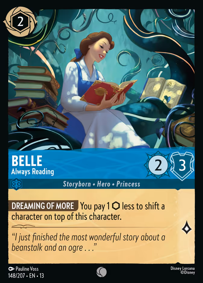 Belle - Always Reading 13-148 Lorcana card