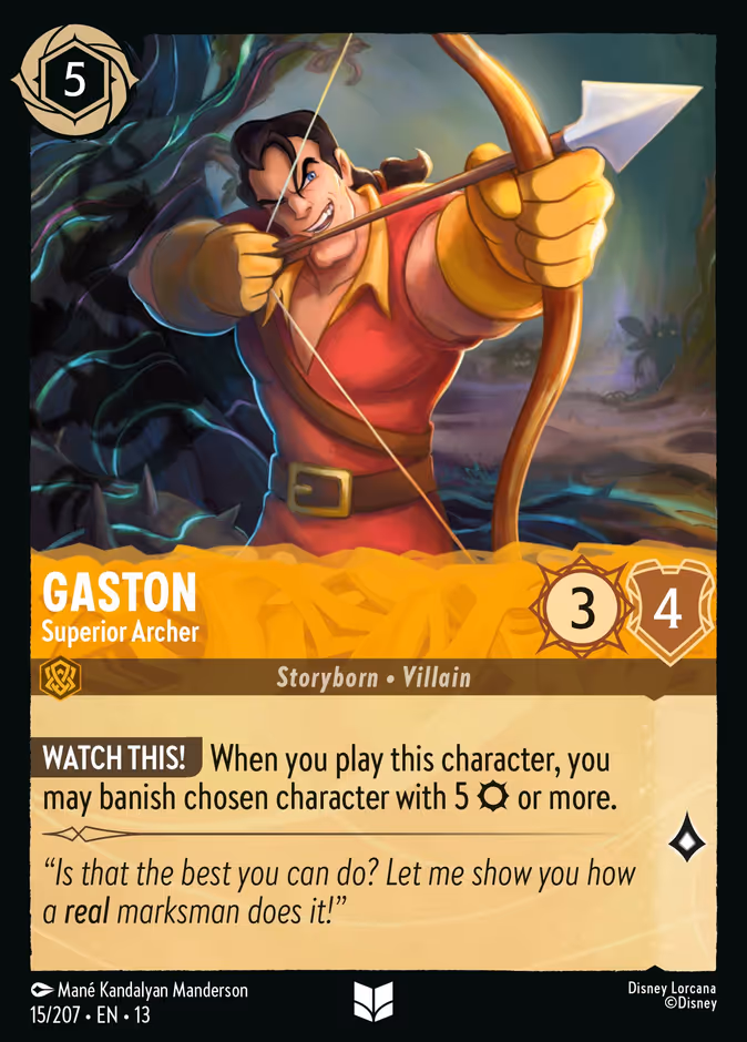 Gaston - Superior Archer 13-15 Lorcana card