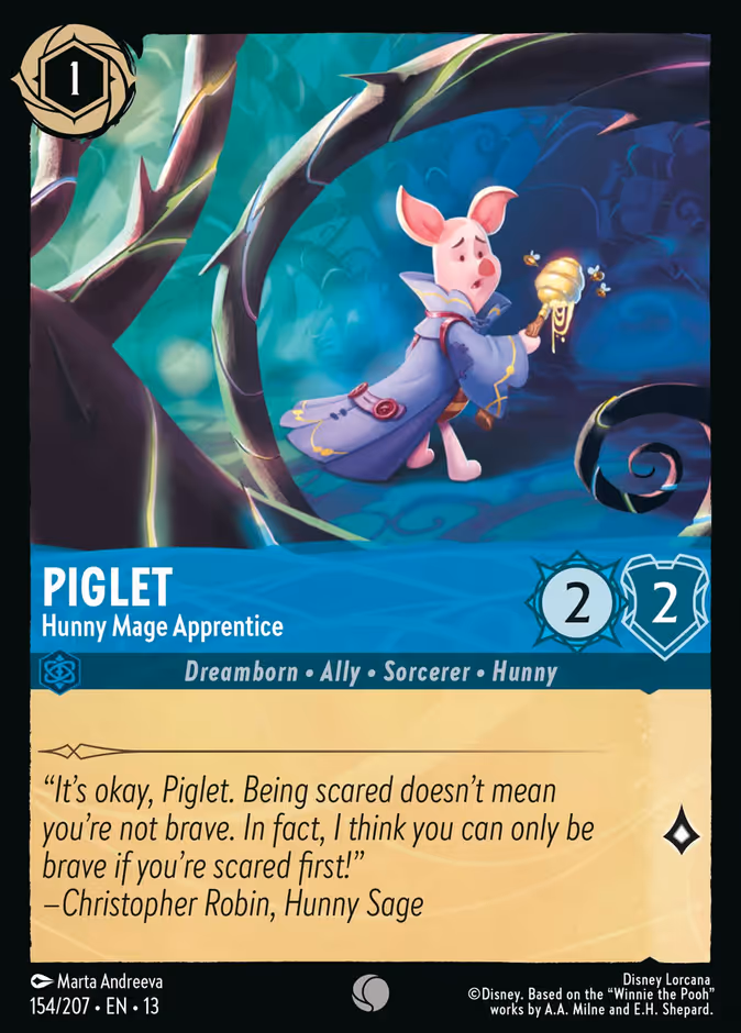 Piglet - Hunny Mage Apprentice 13-154 Lorcana card