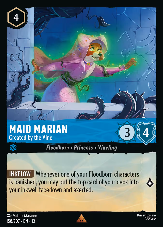 Maid Marian - Created by the Vine 13-158 Lorcana card