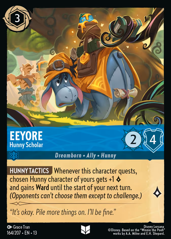 Eeyore - Hunny Scholar 13-164 Lorcana card