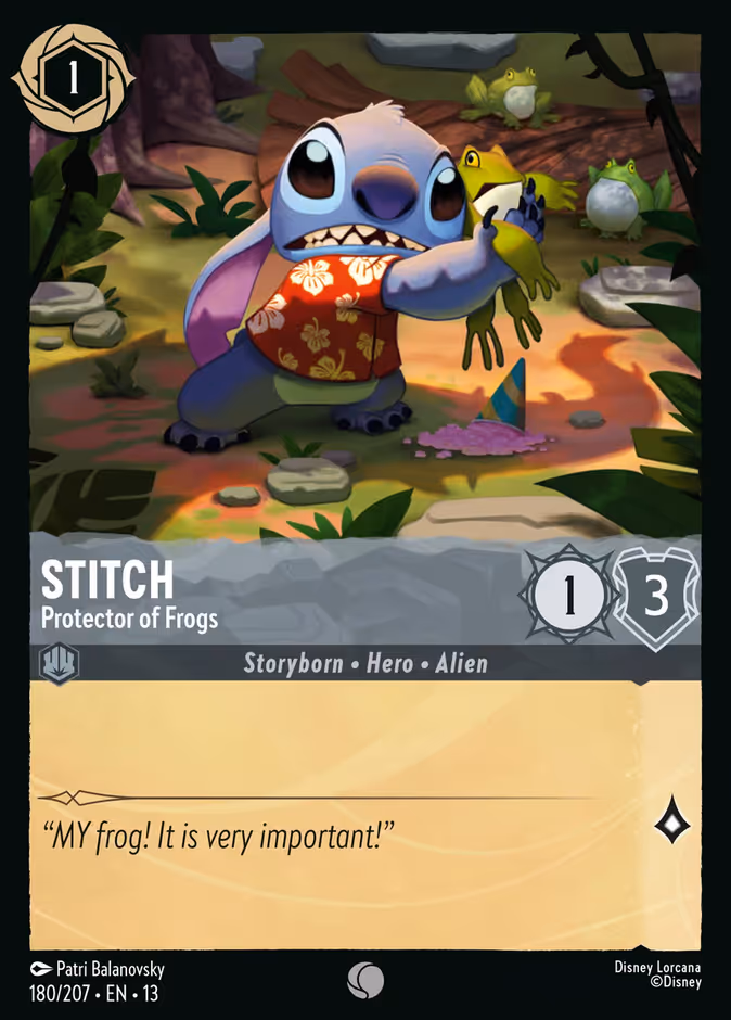 Stitch - Protector of Frogs 13-180 Lorcana card