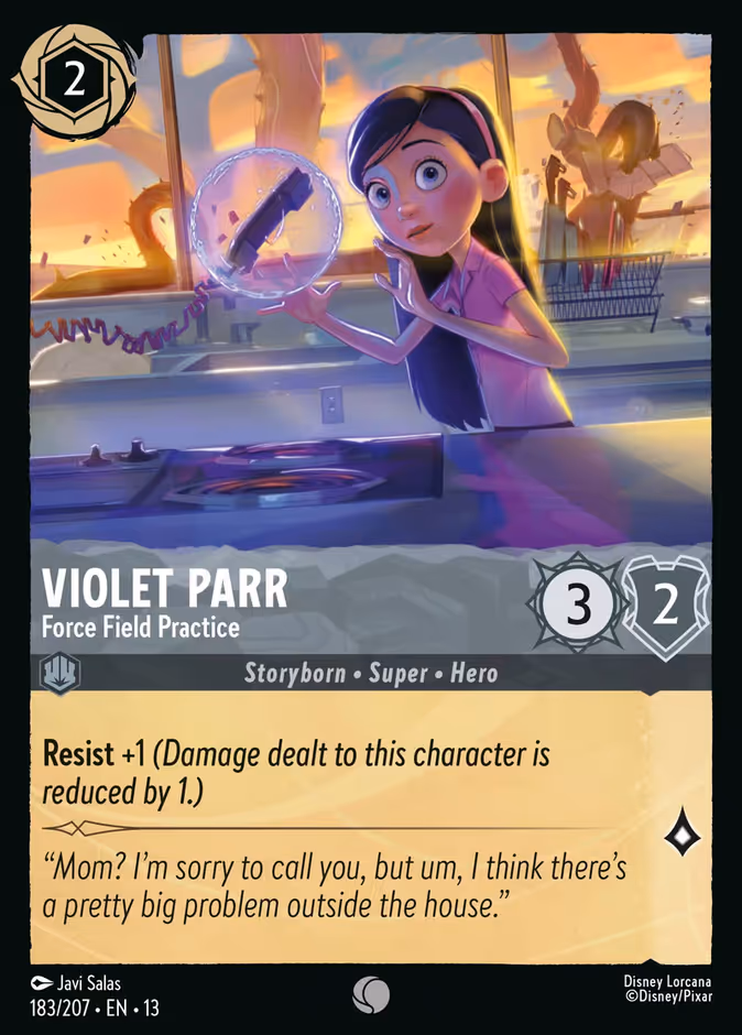 Violet Parr - Force Field Practice 13-183 Lorcana card