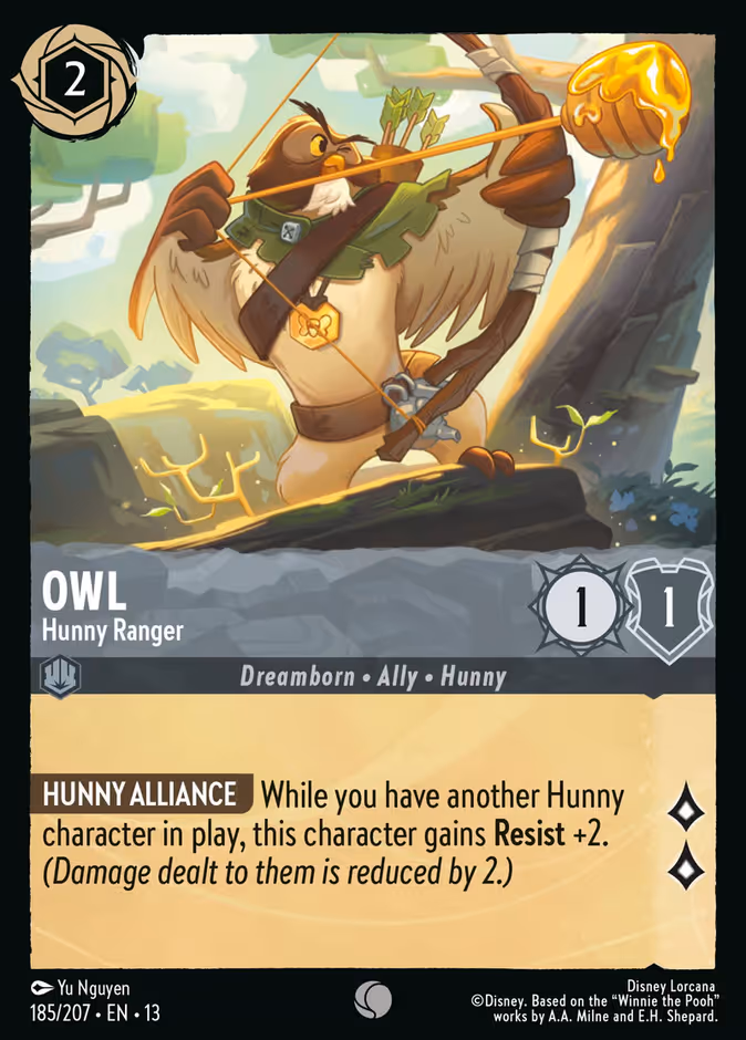 Owl - Hunny Ranger 13-185 Lorcana card