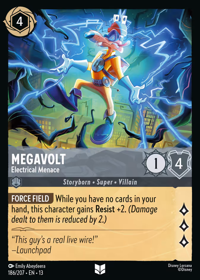 Megavolt - Electrical Menace 13-186 Lorcana card