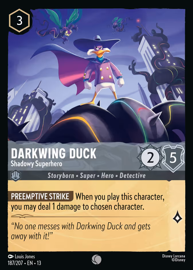 Darkwing Duck - Shadowy Superhero 13-187 Lorcana card