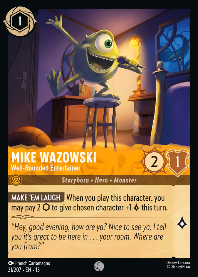 Mike Wazowski - Well-Rounded Entertainer 13-21 Lorcana card