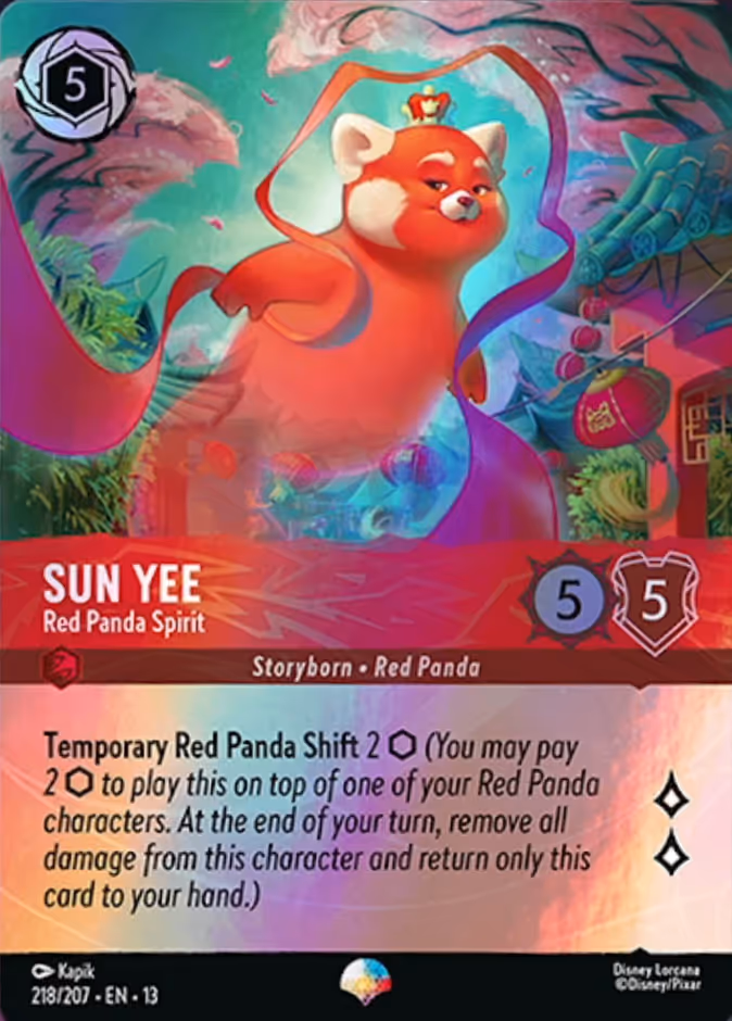 Sun Yee - Red Panda Spirit 13-218 Lorcana card