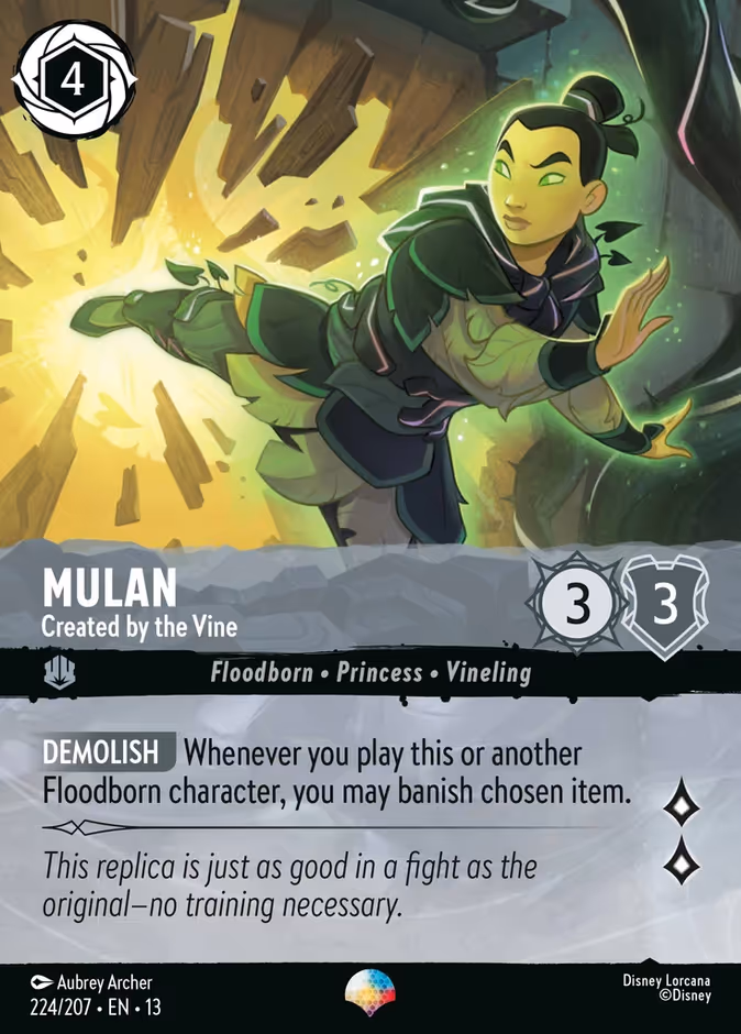 Mulan - Created by the Vine 13-224 Lorcana card