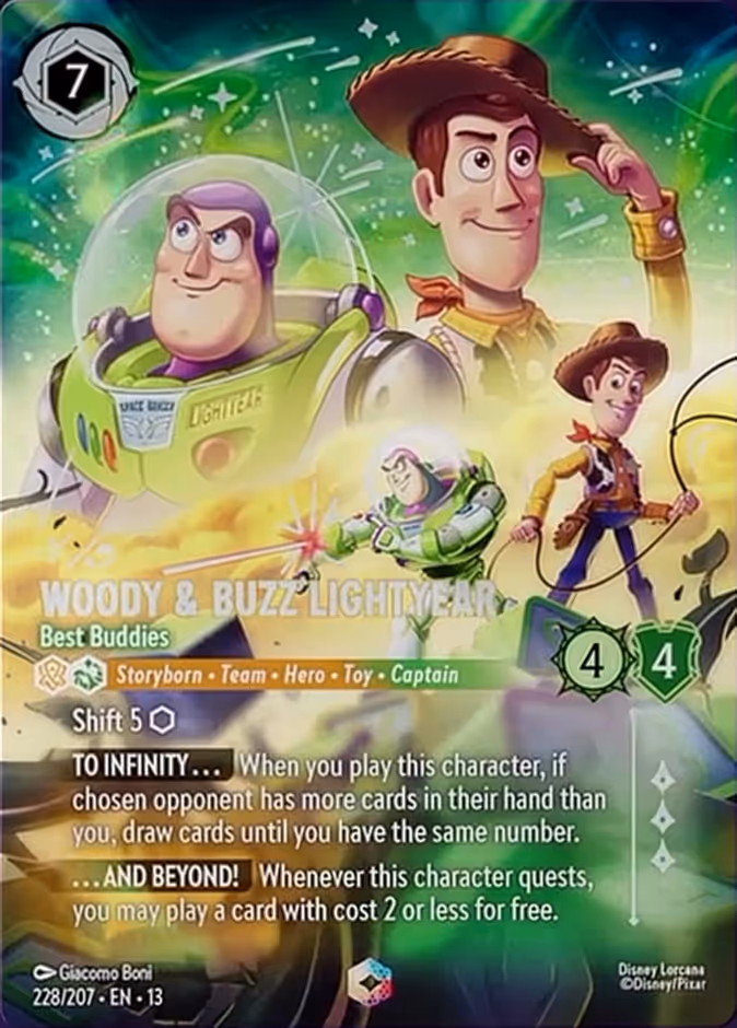 Woody & Buzz Lightyear - Best Buddies 13-228 Lorcana card