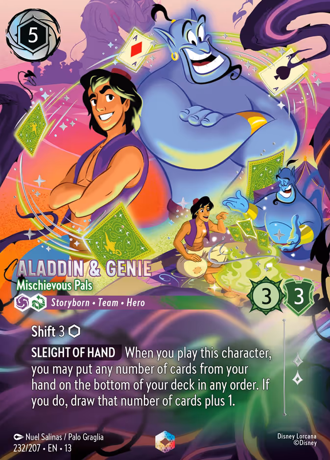Aladdin & Genie - Mischievous Pals 13-232 Lorcana card