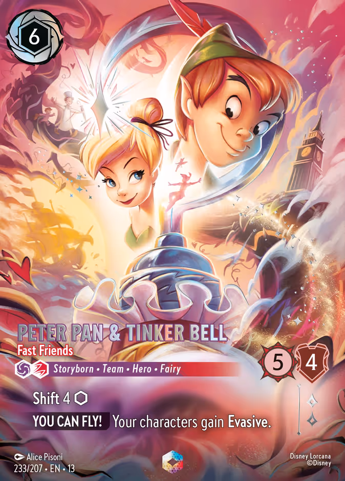 Peter Pan & Tinker Bell - Fast Friends 13-233 Lorcana card