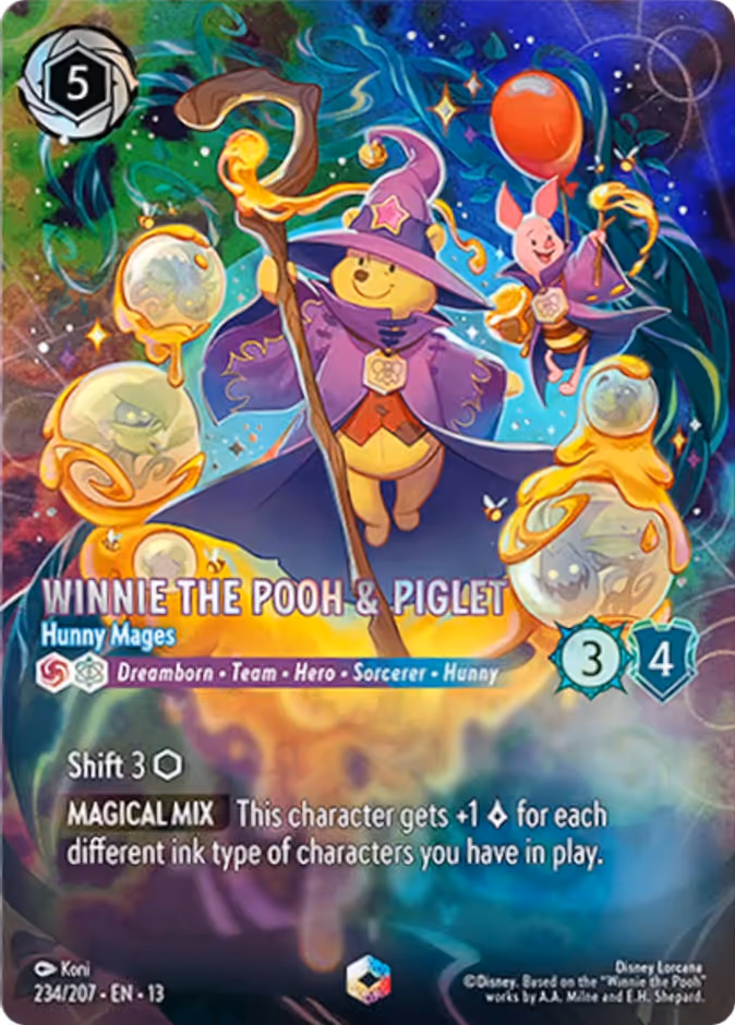 Winnie the Pooh & Piglet - Hunny Mages 13-62 Lorcana card