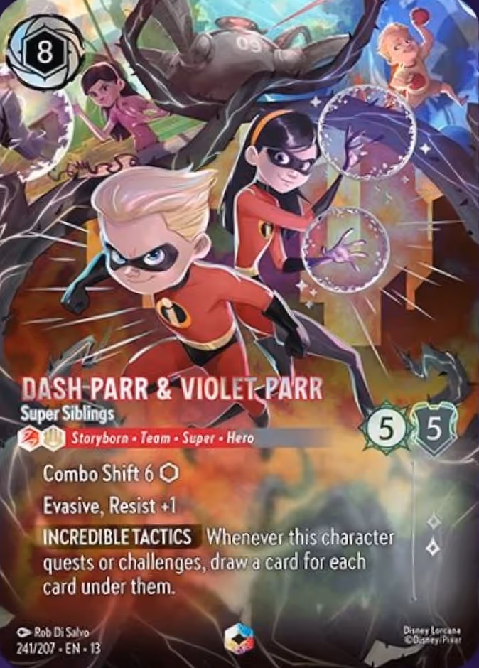 Dash Parr & Violet Parr - Super Siblings 13-241 Lorcana card