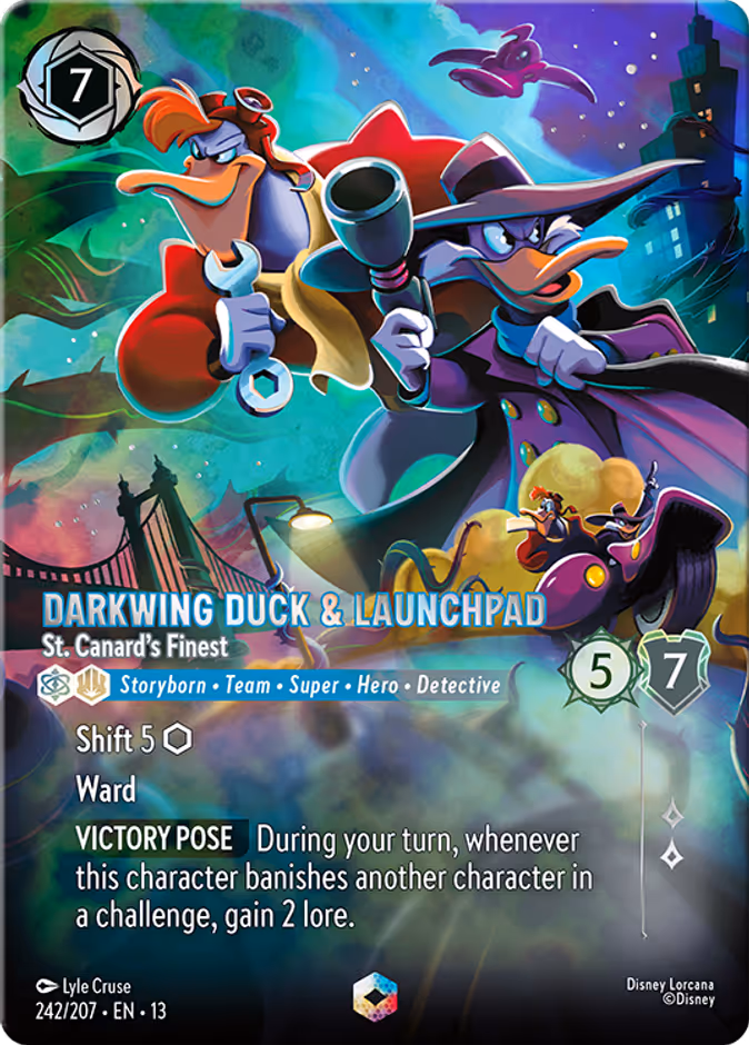 Darkwing Duck & Launchpad - St. Canard's Finest 13-242 Lorcana card