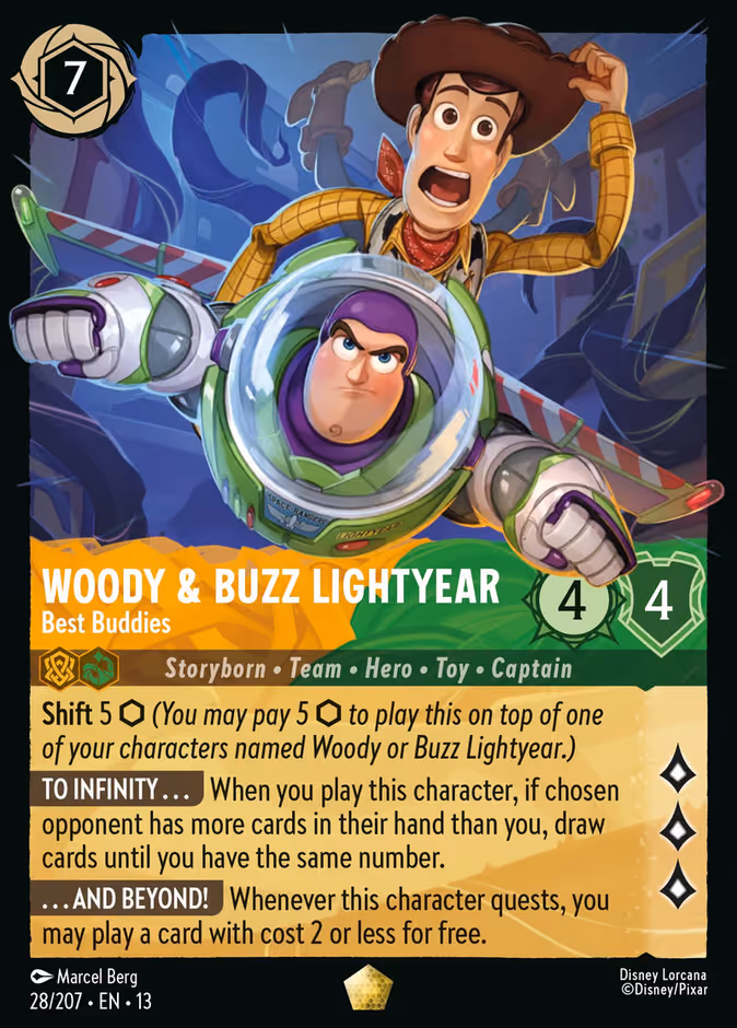 Woody & Buzz Lightyear - Best Buddies 13-28 Lorcana card