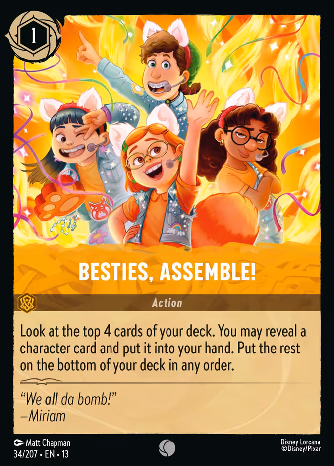Besties, Assemble! 13-34 Lorcana card
