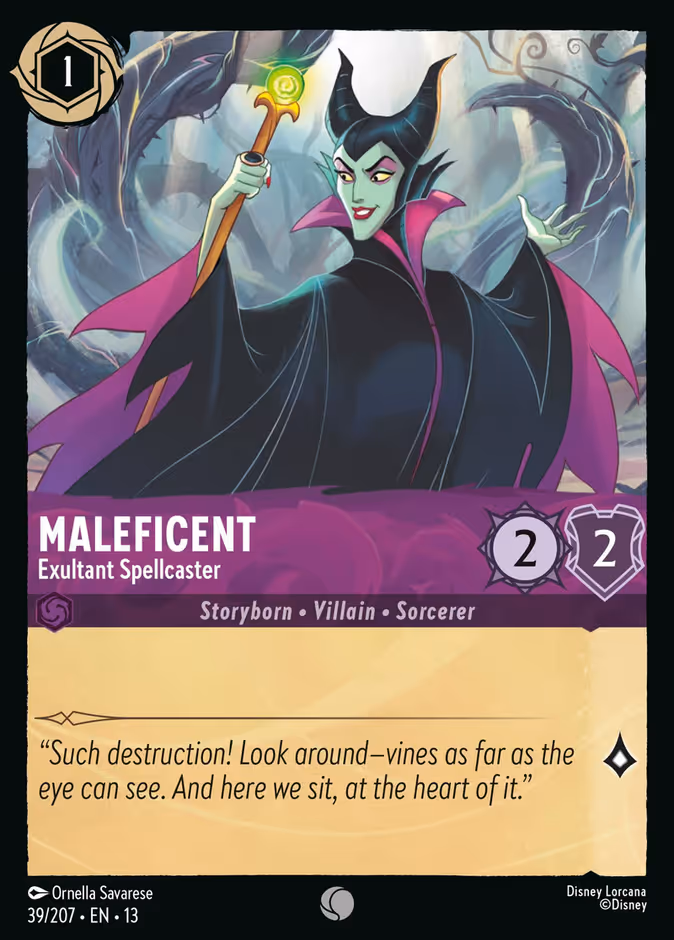Maleficent - Exultant Spellcaster 13-39 Lorcana card