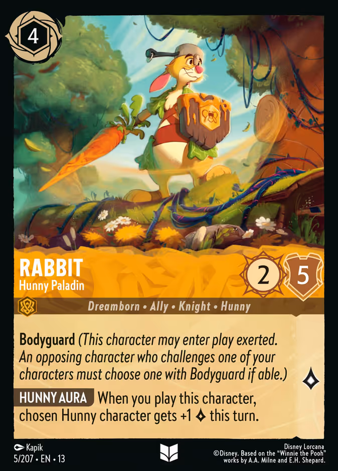 Rabbit - Hunny Paladin 13-5 Lorcana card
