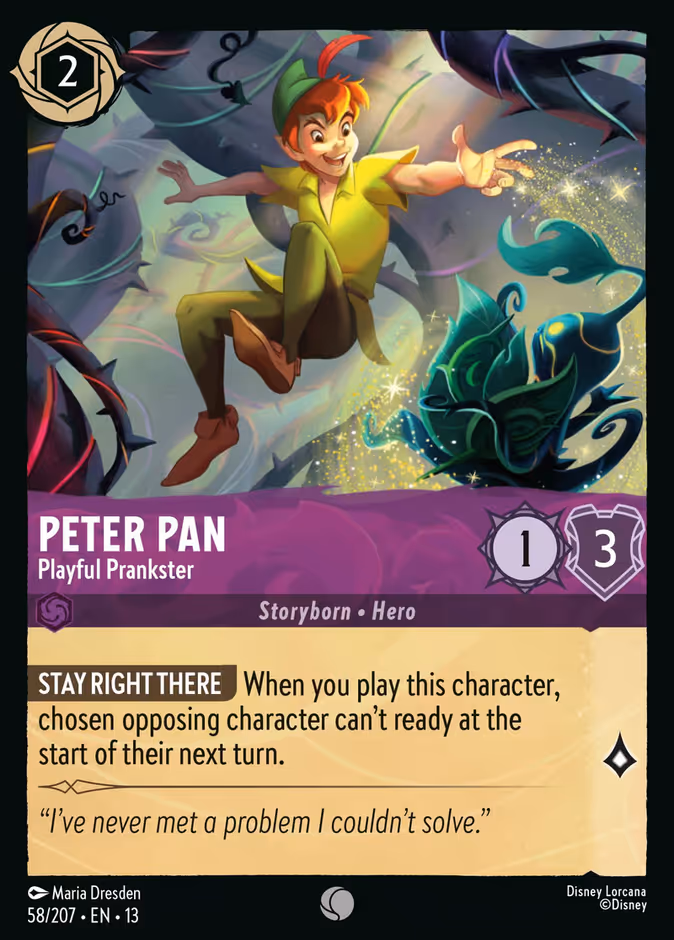 Peter Pan - Playful Prankster 13-58 Lorcana card