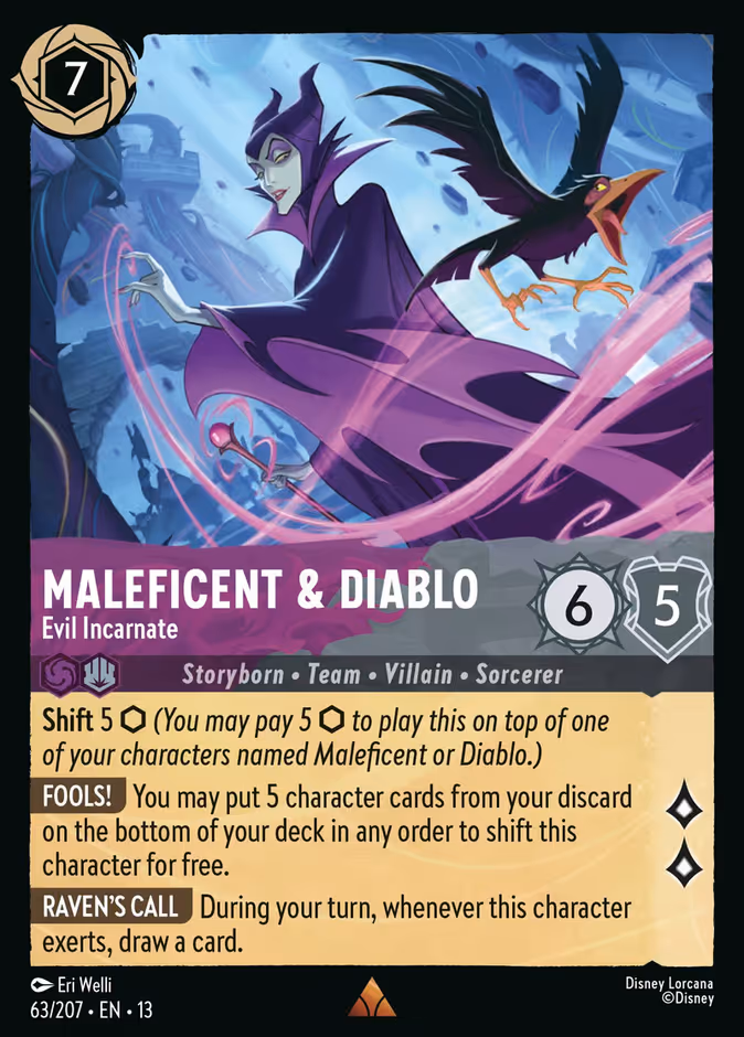 Maleficent & Diablo - Evil Incarnate 13-63 Lorcana card