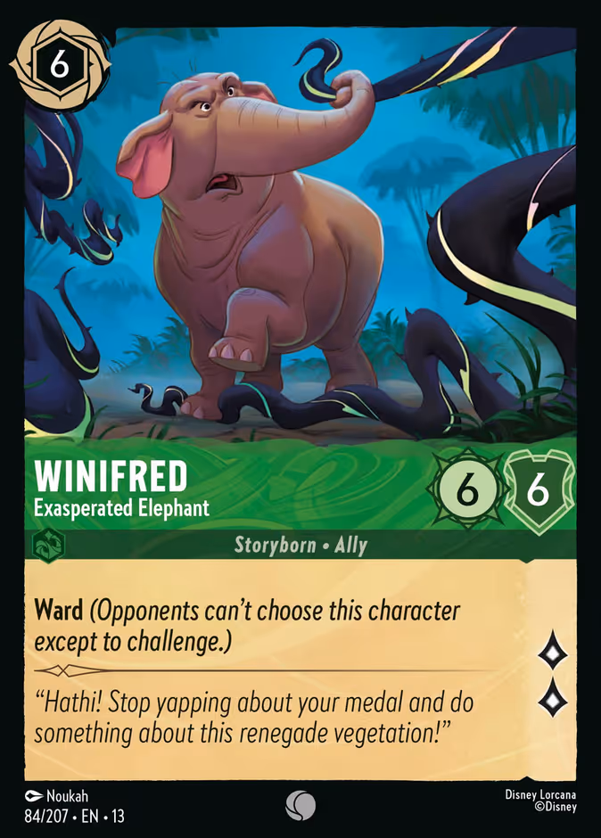 Winifred - Exasperated Elephant 13-84 Lorcana card