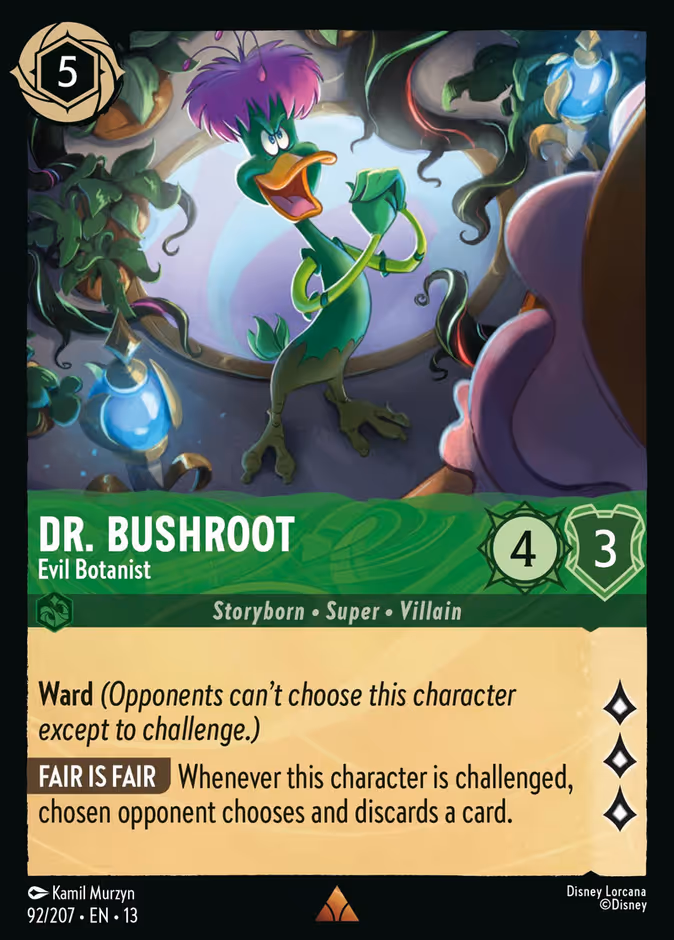 Dr. Bushroot - Evil Botanist 13-92 Lorcana card