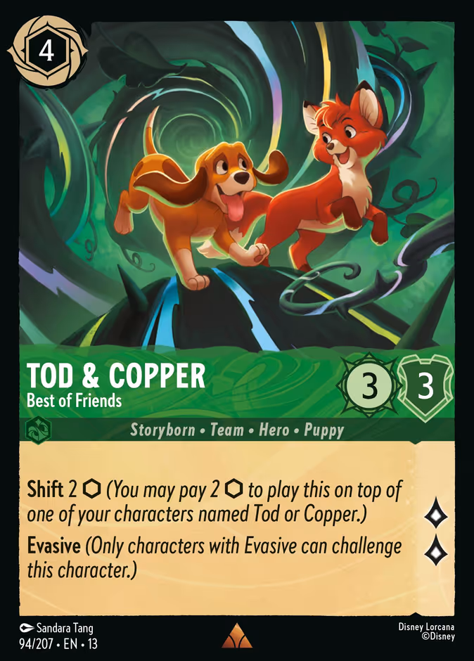 Tod & Copper - Best of Friends 13-94 Lorcana card