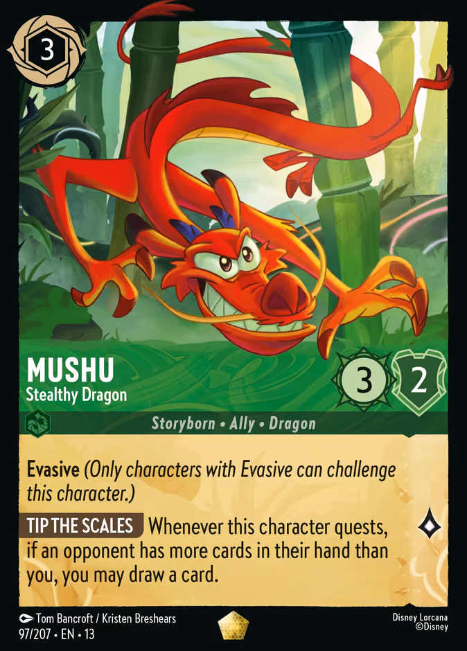 Mushu - Stealthy Dragon 13-97 Lorcana card